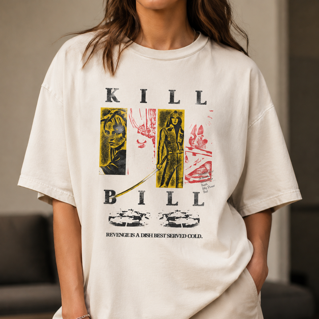 Kill Bill Shirt, The Bride Beatrix Kiddo Uma Thurman Movie Poster Grap ...