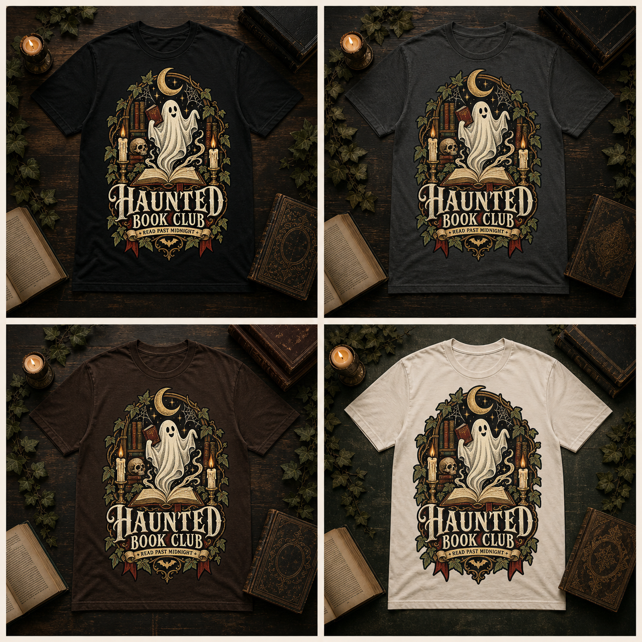Haunted Book Club Comfort Colors Shirt, Gothic Reader Halloween Tee