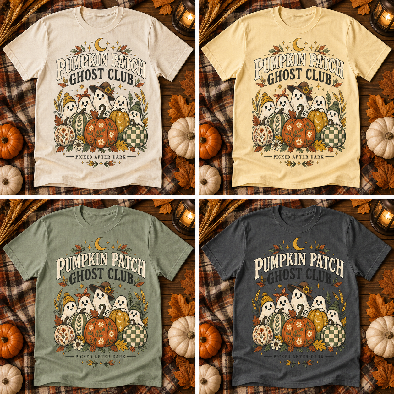 Pumpkin Patch Ghost Club Comfort Colors Shirt, Cottagecore Halloween Tee