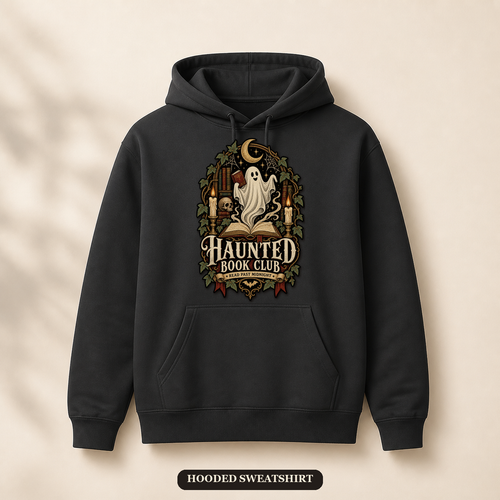 Haunted Book Club Hooded Sweatshirt, Gothic Reader Gift