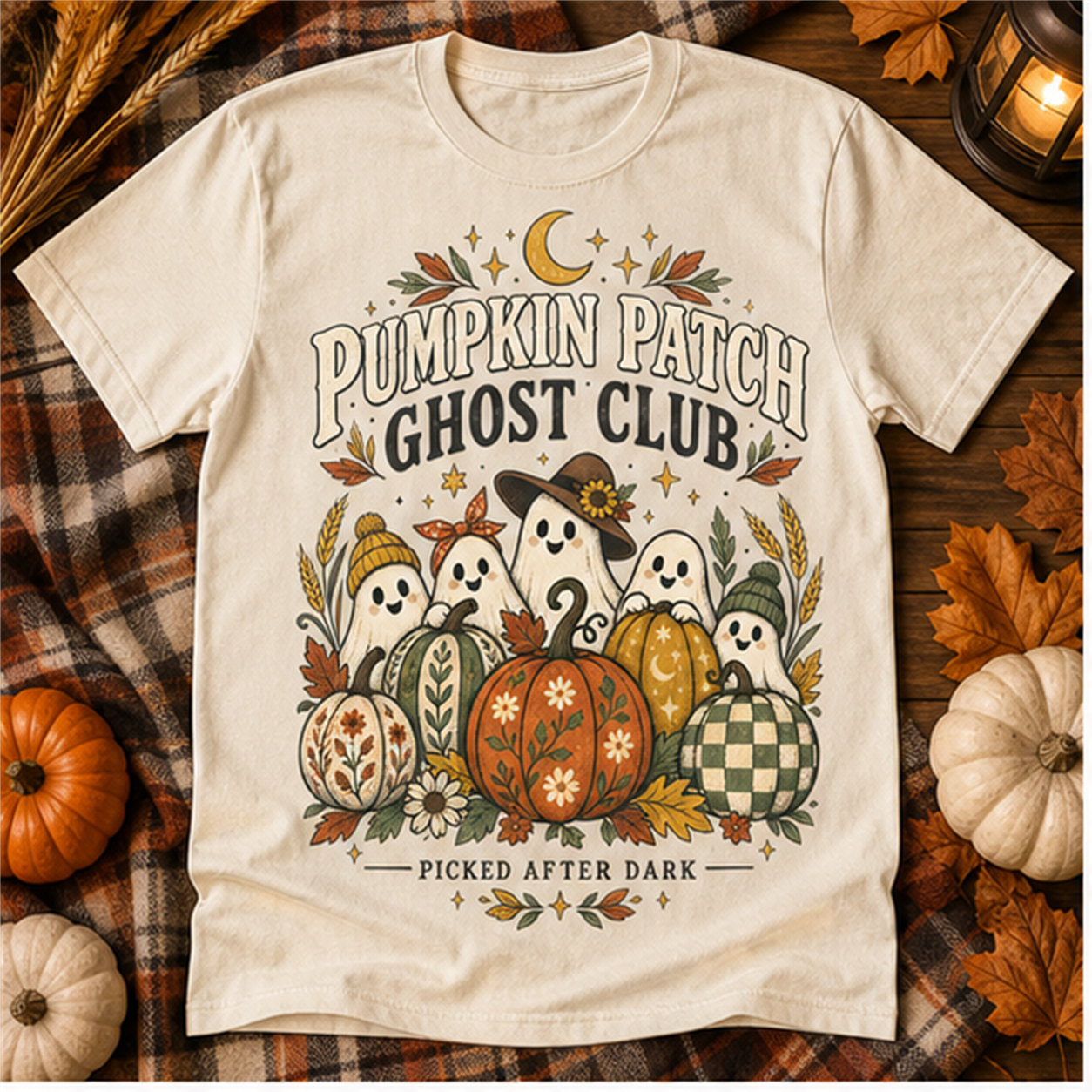 Pumpkin Patch Ghost Club Comfort Colors Shirt, Cottagecore Halloween Tee