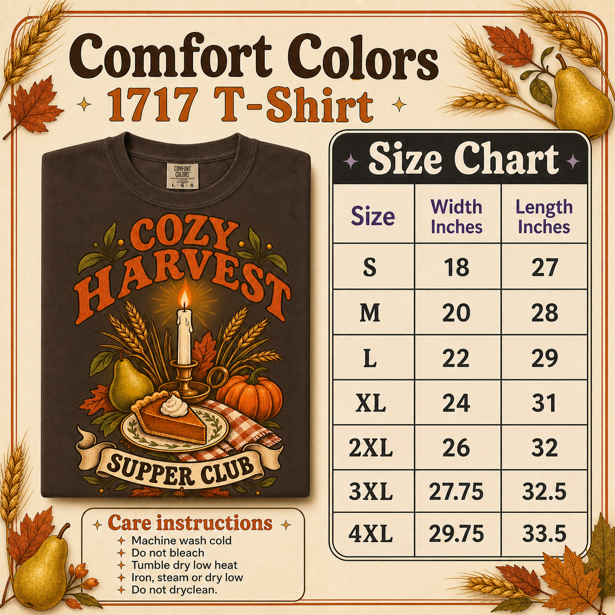 Cozy Harvest Supper Club Comfort Colors Shirt, Vintage Thanksgiving Tee
