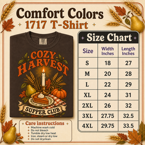 Cozy Harvest Supper Club Comfort Colors Shirt, Vintage Thanksgiving Tee