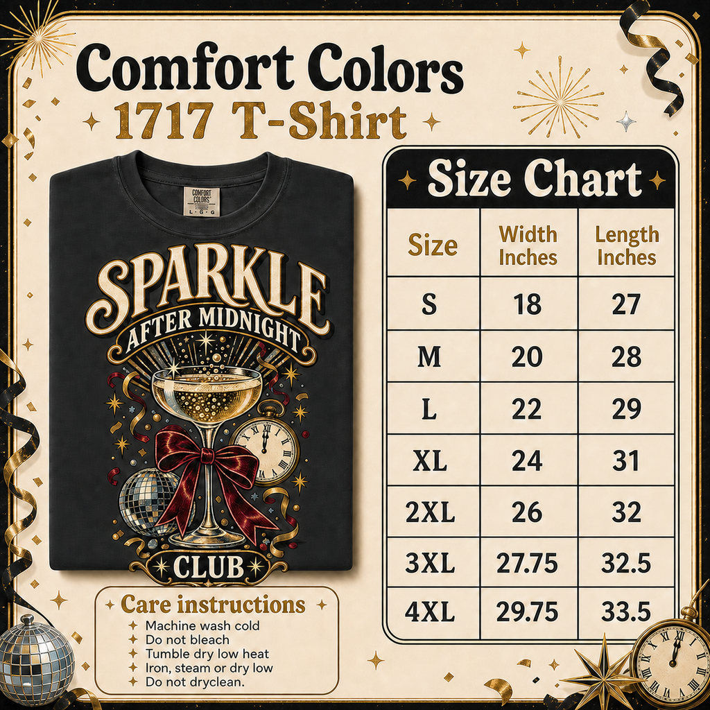 Sparkle After Midnight Comfort Colors Shirt, New Years Eve Tee