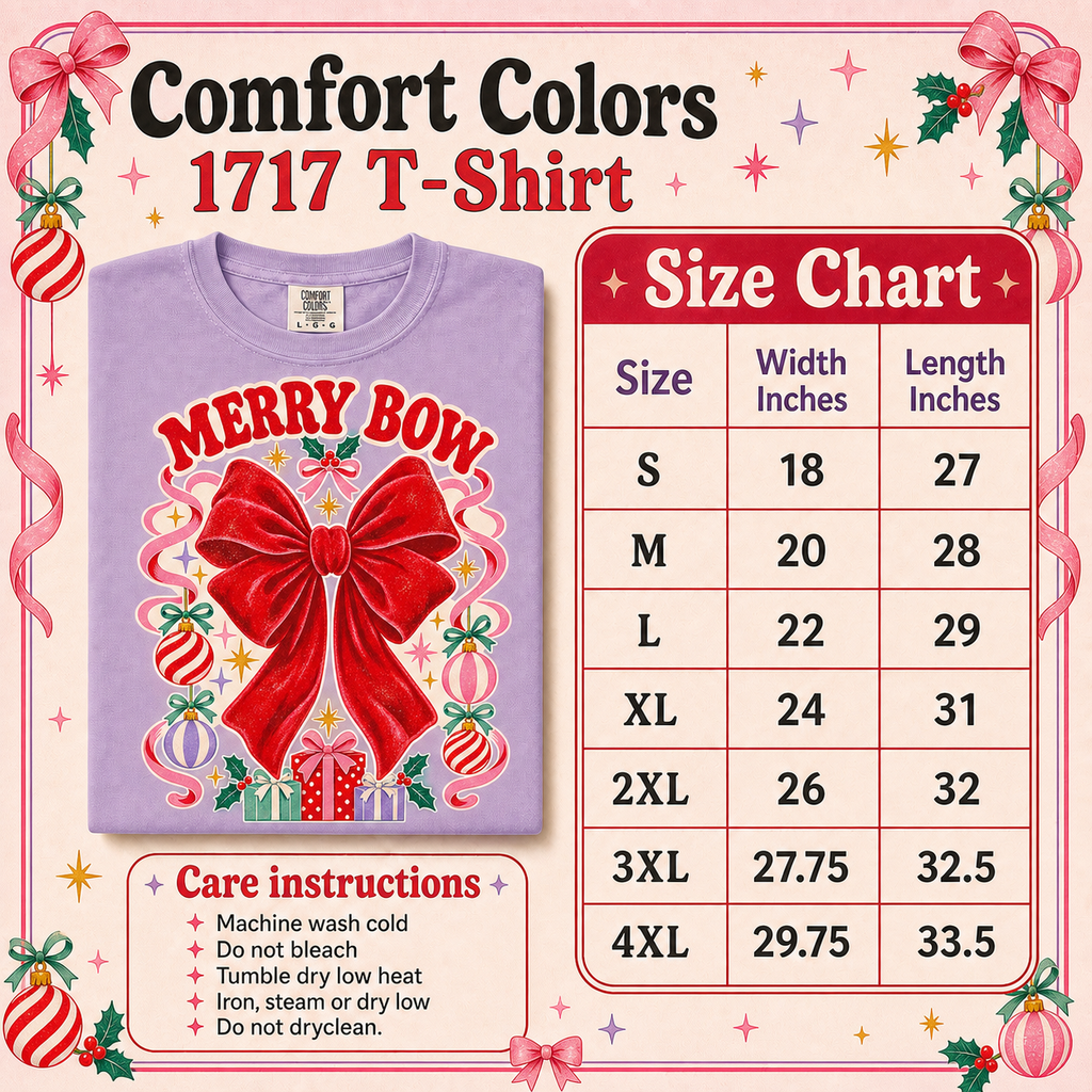 Merry Bow Social Club Comfort Colors Shirt, Colorful Christmas Tee