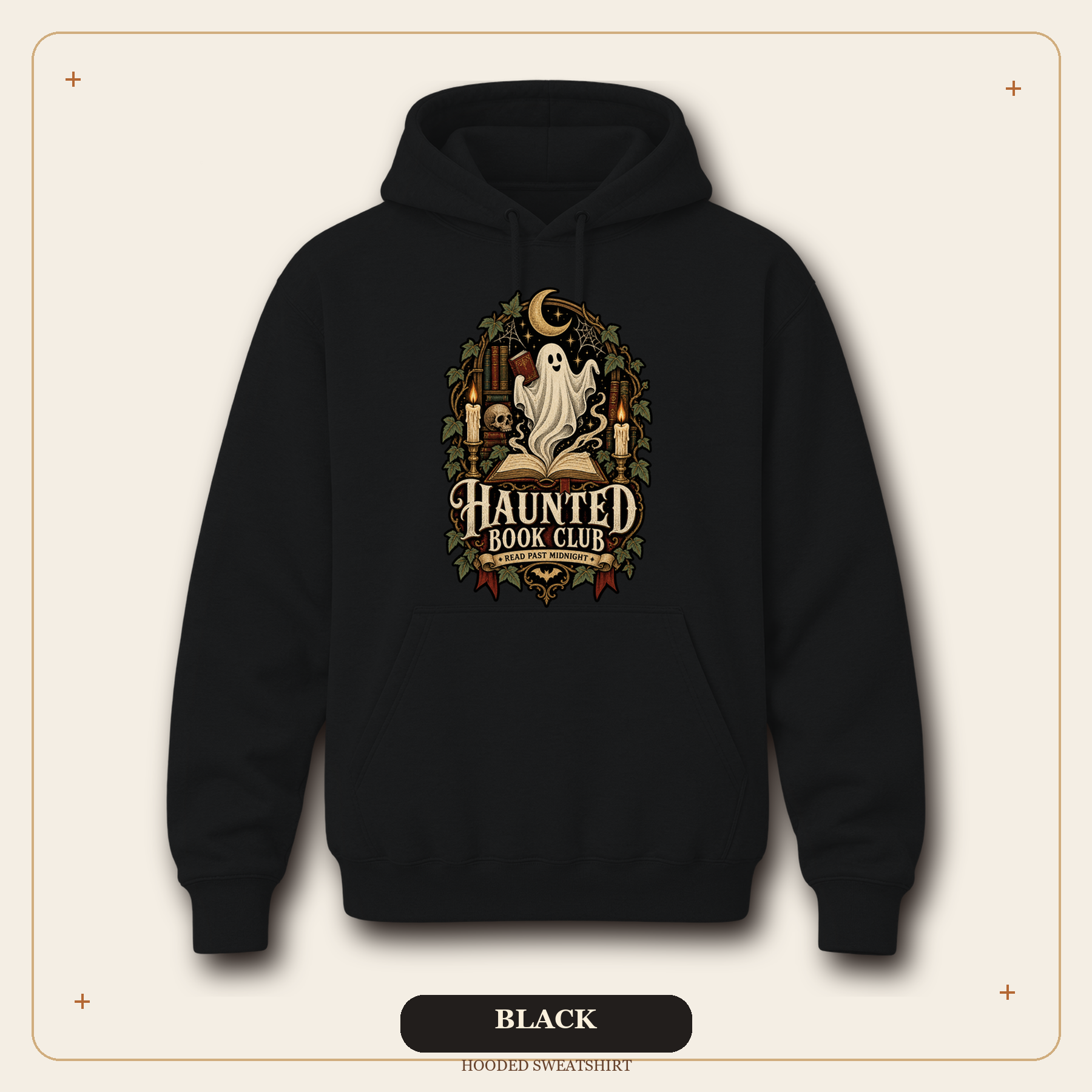 Haunted Book Club Hooded Sweatshirt, Gothic Reader Gift