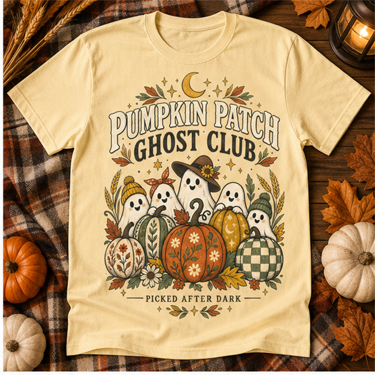 Pumpkin Patch Ghost Club Comfort Colors Shirt, Cottagecore Halloween Tee