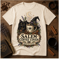 Salem Coffee Coven Comfort Colors Shirt, Witchy Coffee Halloween Tee