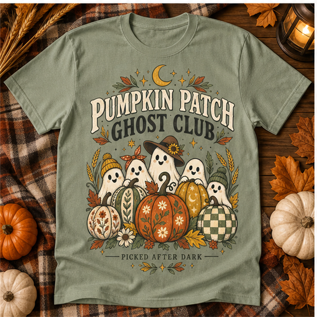 Pumpkin Patch Ghost Club Comfort Colors Shirt, Cottagecore Halloween Tee