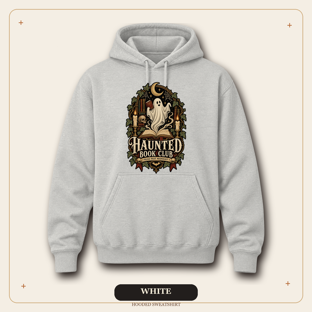 Haunted Book Club Hooded Sweatshirt, Gothic Reader Gift
