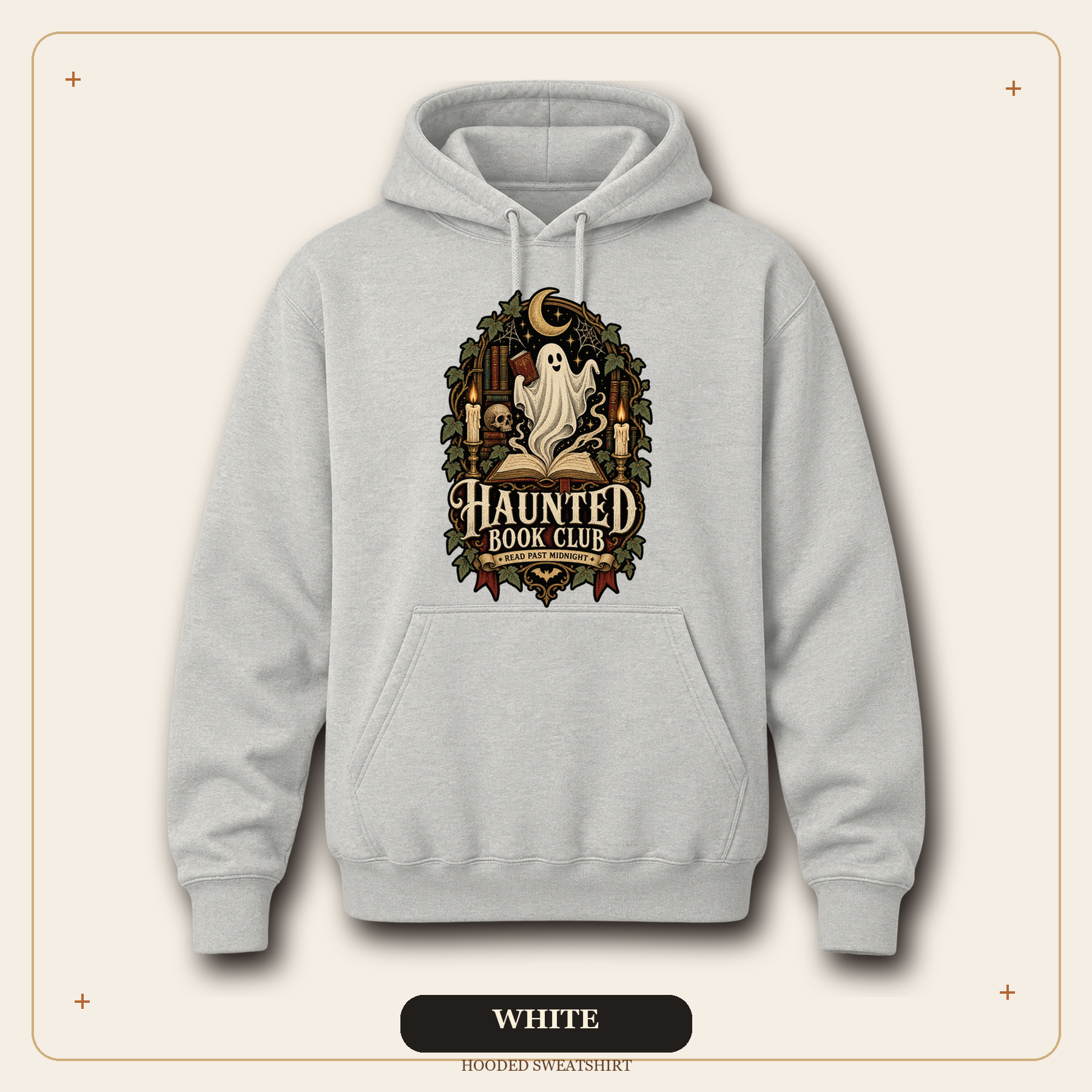 Haunted Book Club Hooded Sweatshirt, Gothic Reader Gift