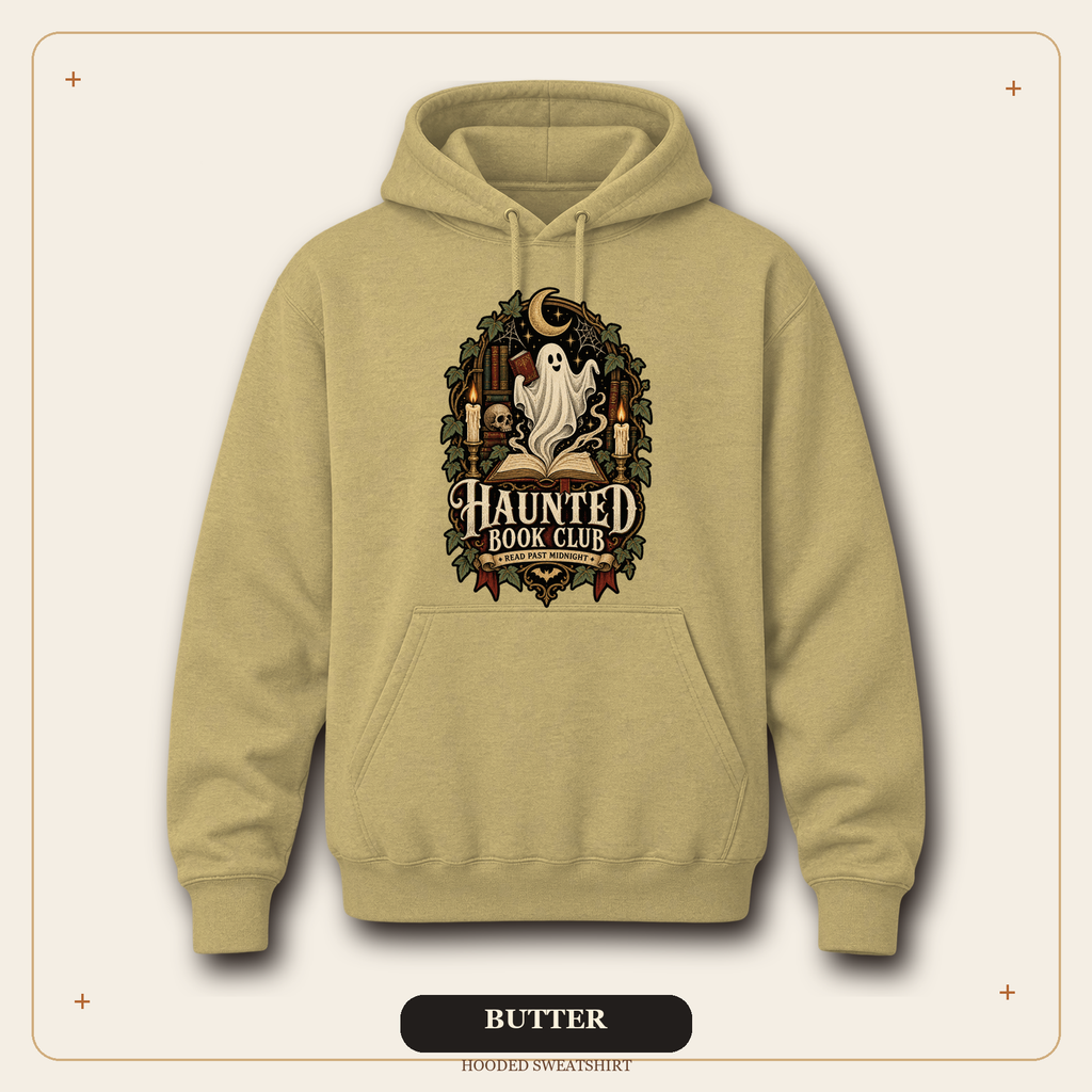 Haunted Book Club Hooded Sweatshirt, Gothic Reader Gift