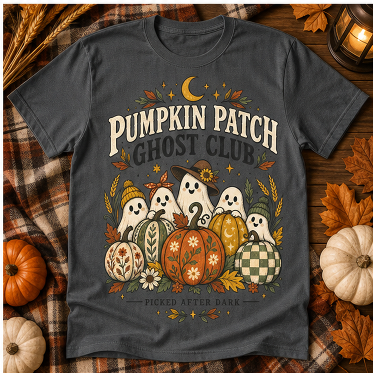 Pumpkin Patch Ghost Club Comfort Colors Shirt, Cottagecore Halloween Tee