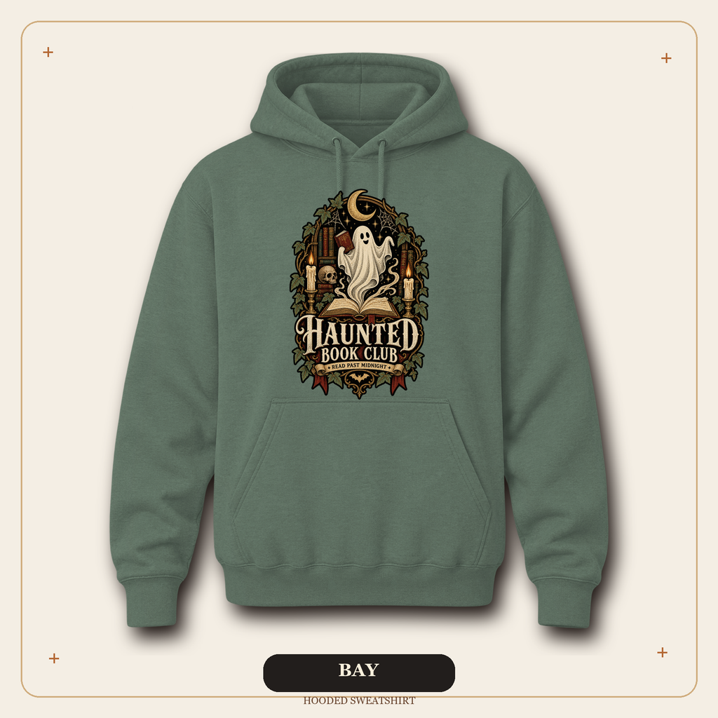 Haunted Book Club Hooded Sweatshirt, Gothic Reader Gift
