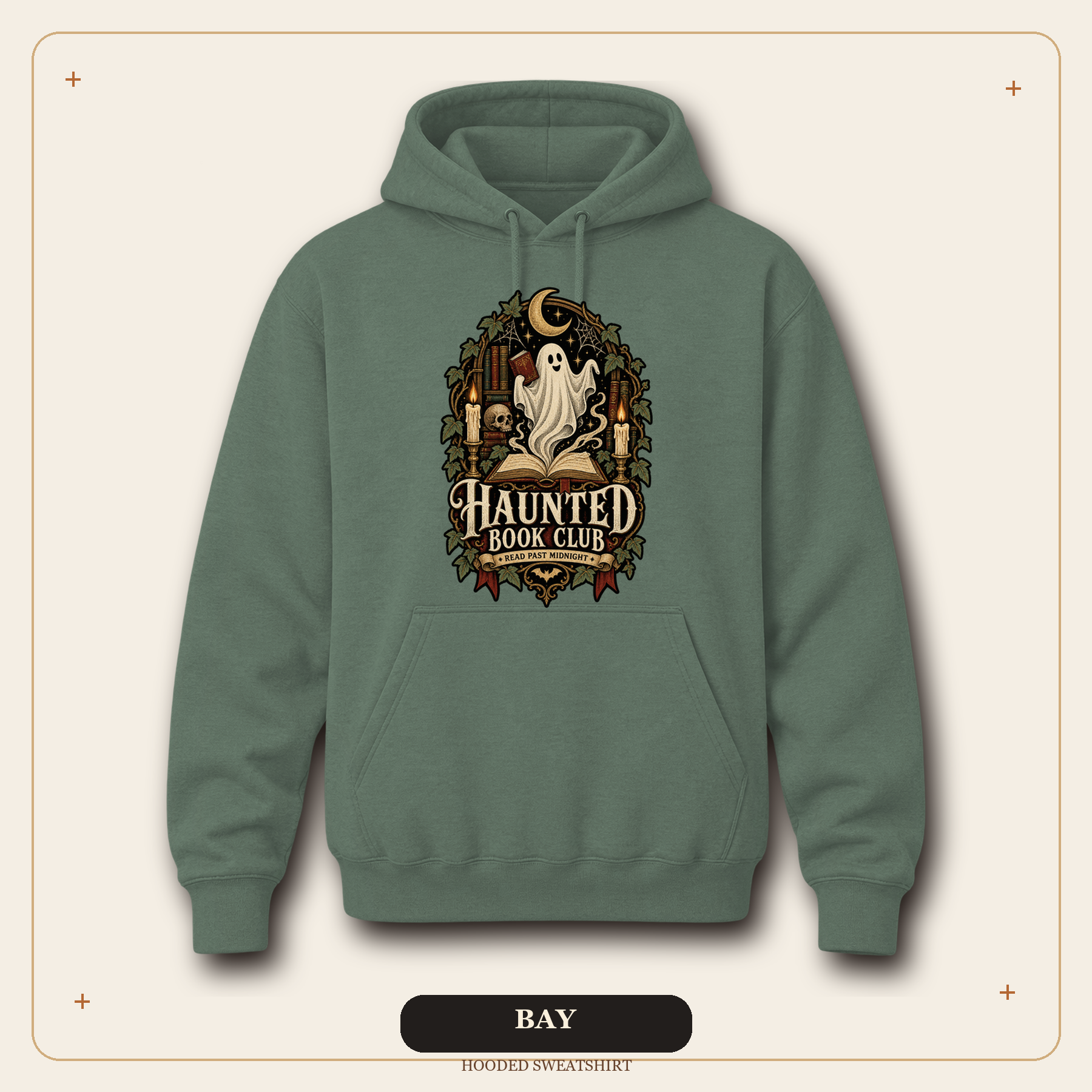 Haunted Book Club Hooded Sweatshirt, Gothic Reader Gift