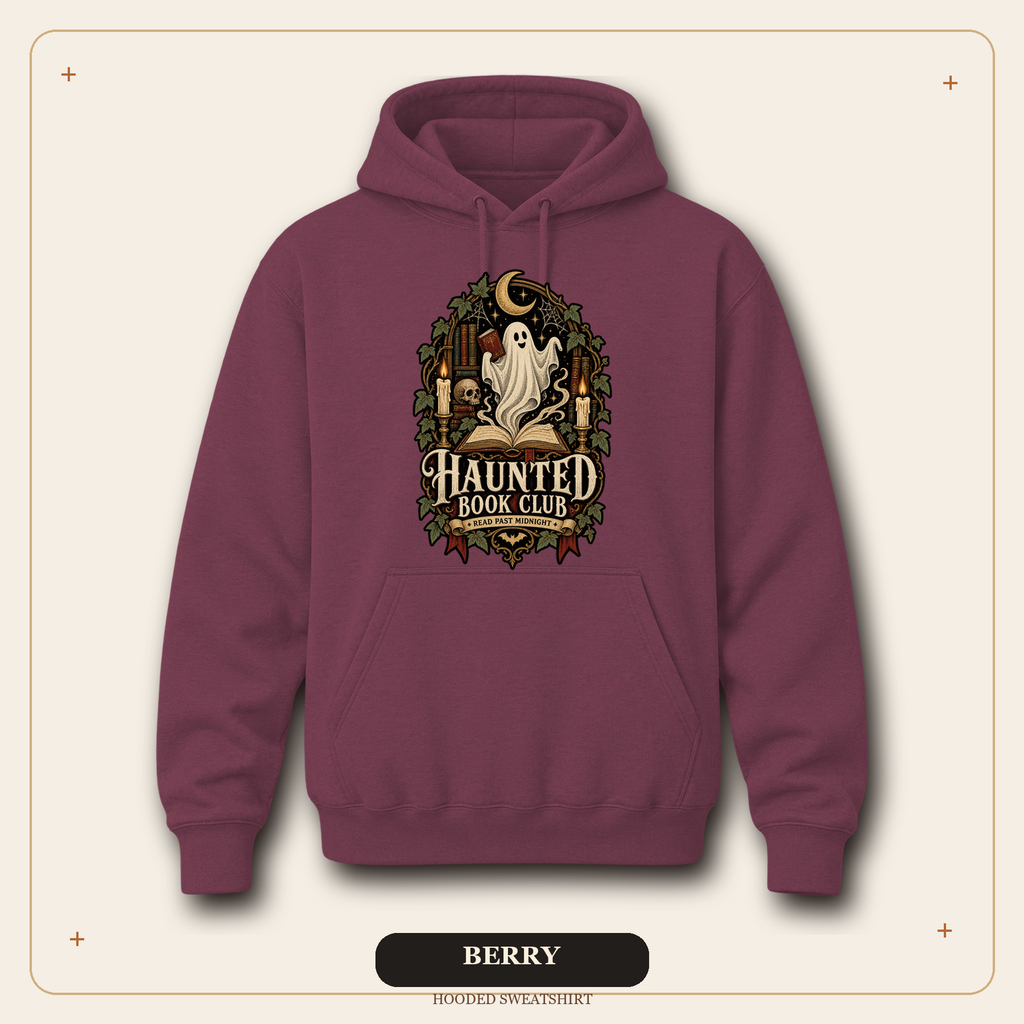 Haunted Book Club Hooded Sweatshirt, Gothic Reader Gift