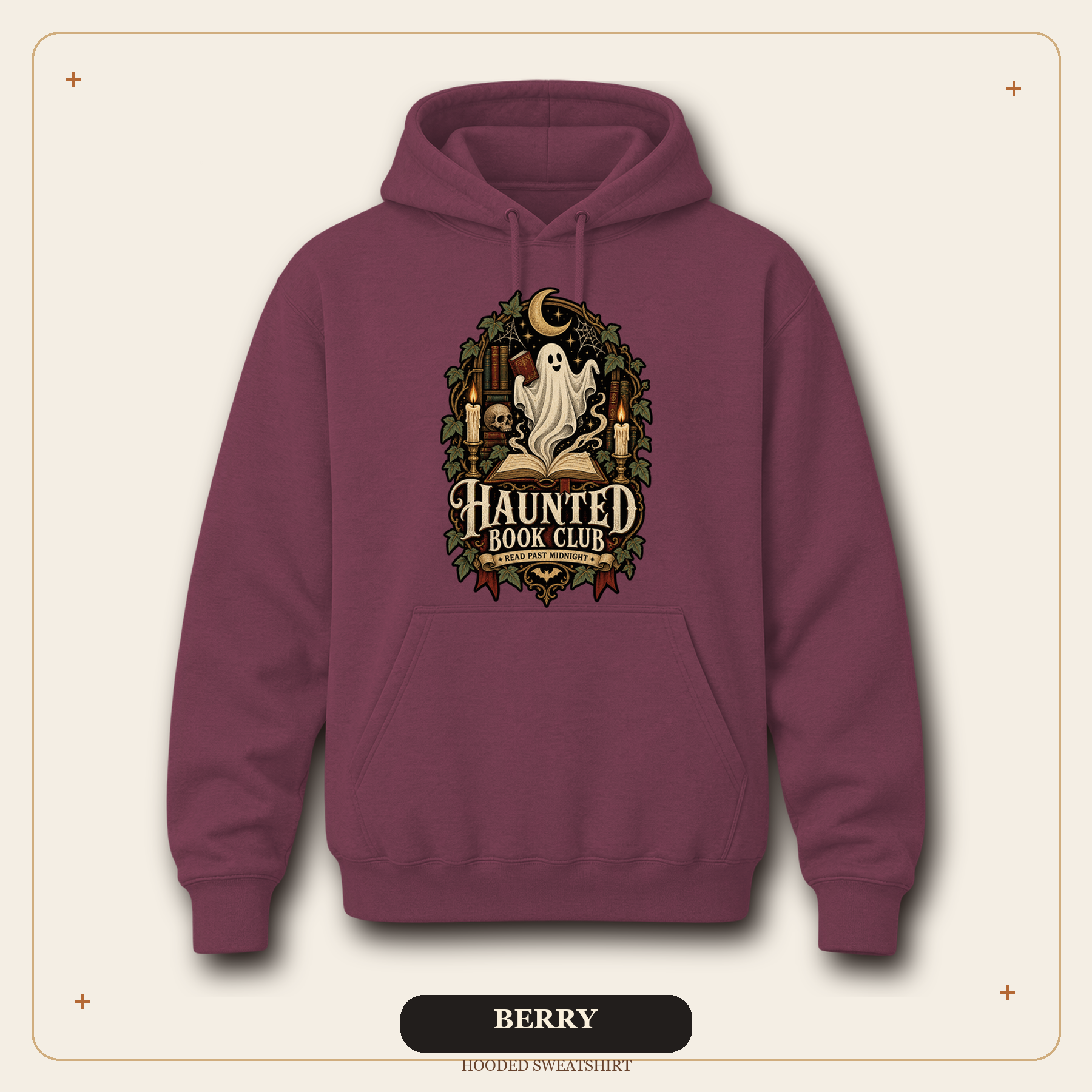 Haunted Book Club Hooded Sweatshirt, Gothic Reader Gift