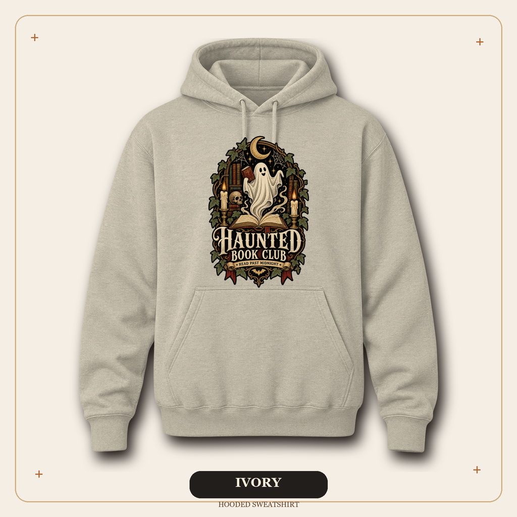 Haunted Book Club Hooded Sweatshirt, Gothic Reader Gift
