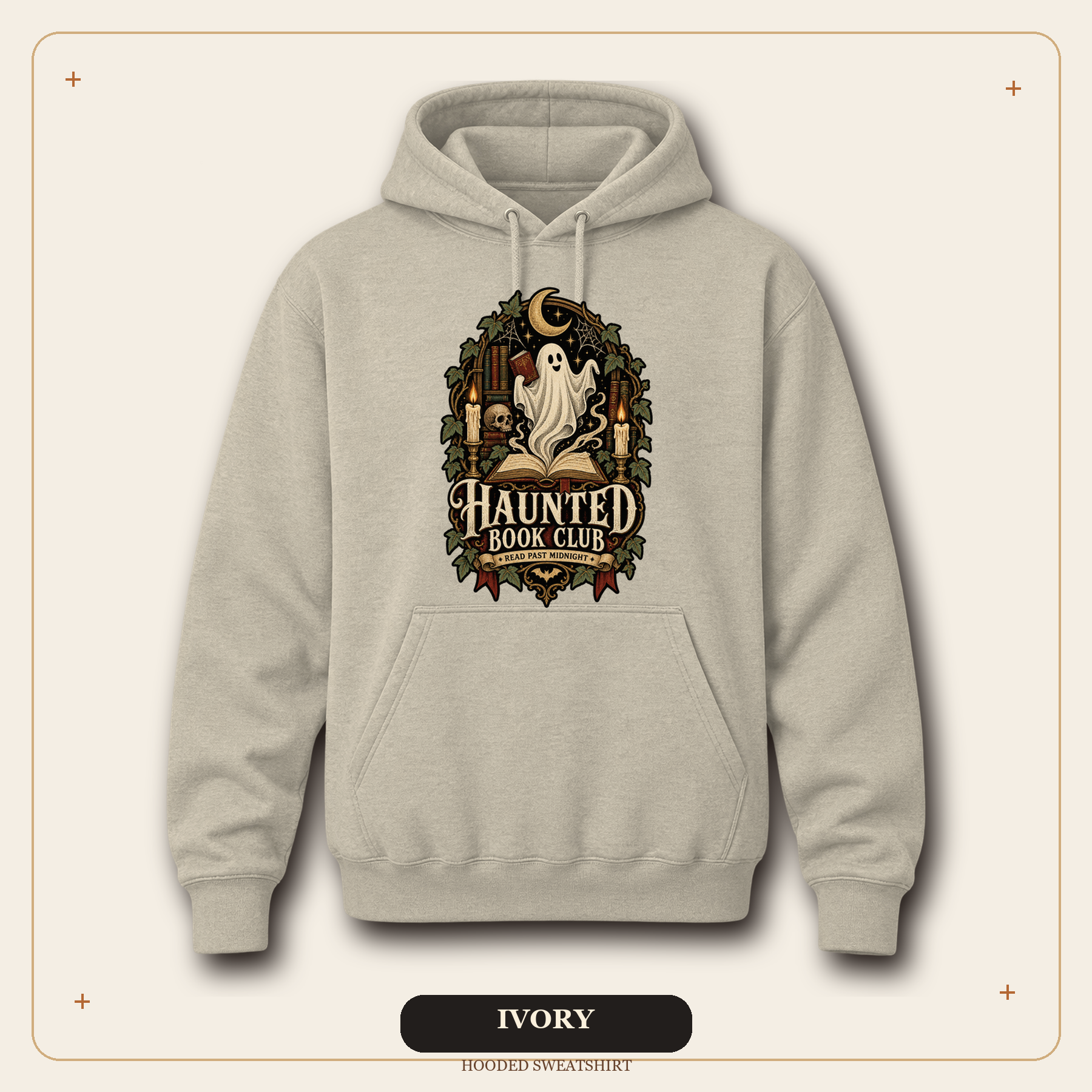 Haunted Book Club Hooded Sweatshirt, Gothic Reader Gift