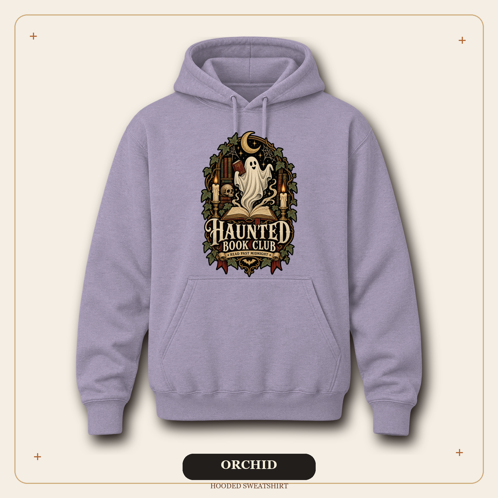 Haunted Book Club Hooded Sweatshirt, Gothic Reader Gift