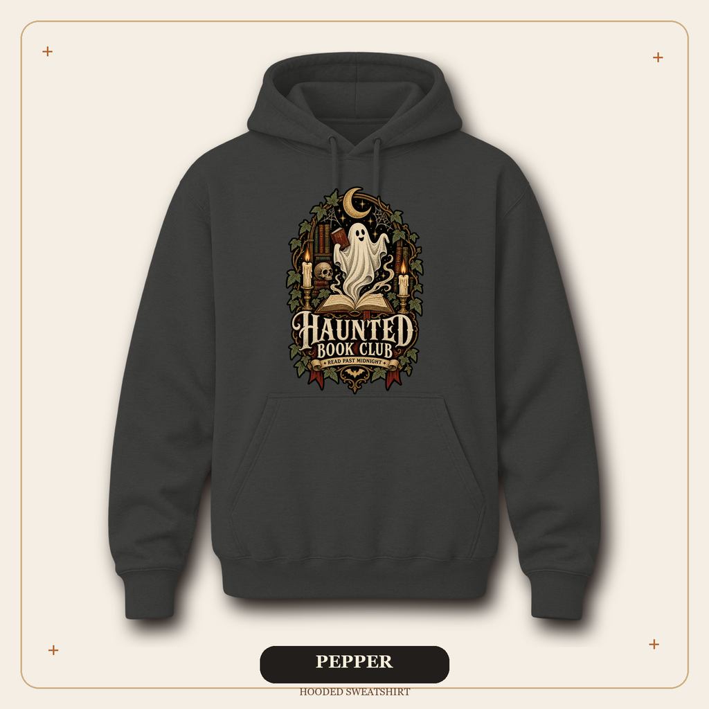 Haunted Book Club Hooded Sweatshirt, Gothic Reader Gift