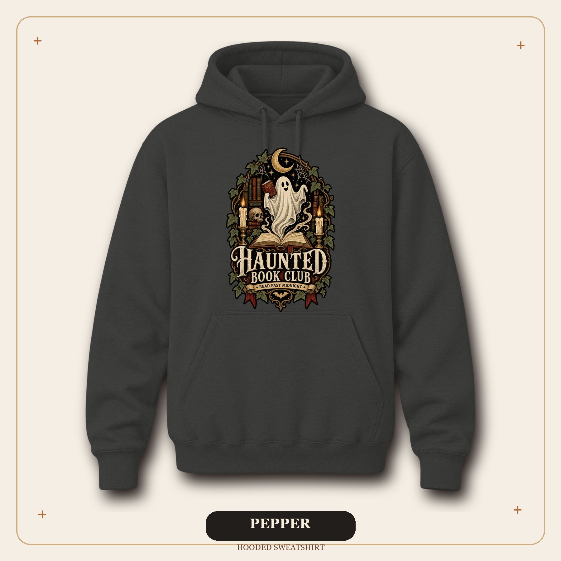 Haunted Book Club Hooded Sweatshirt, Gothic Reader Gift