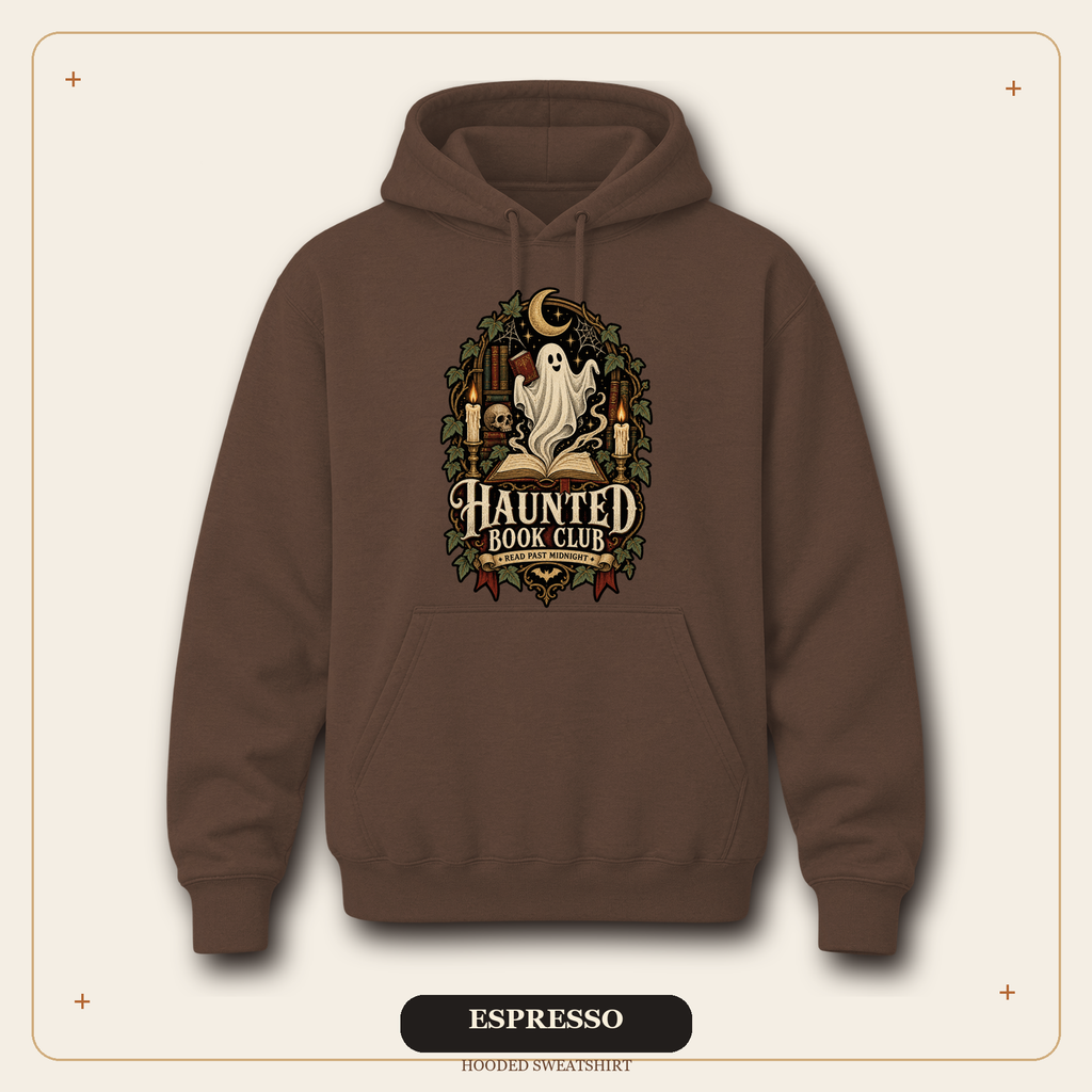 Haunted Book Club Hooded Sweatshirt, Gothic Reader Gift