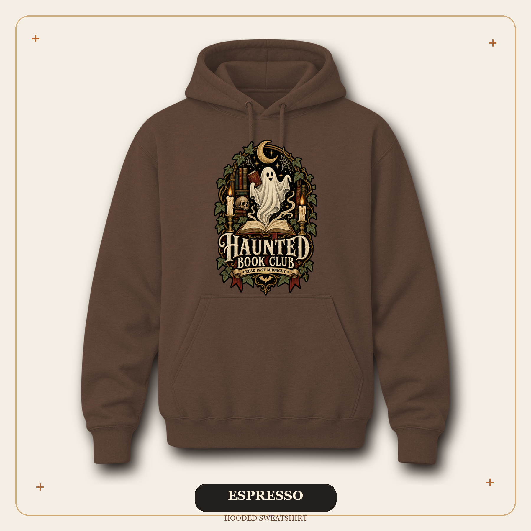 Haunted Book Club Hooded Sweatshirt, Gothic Reader Gift