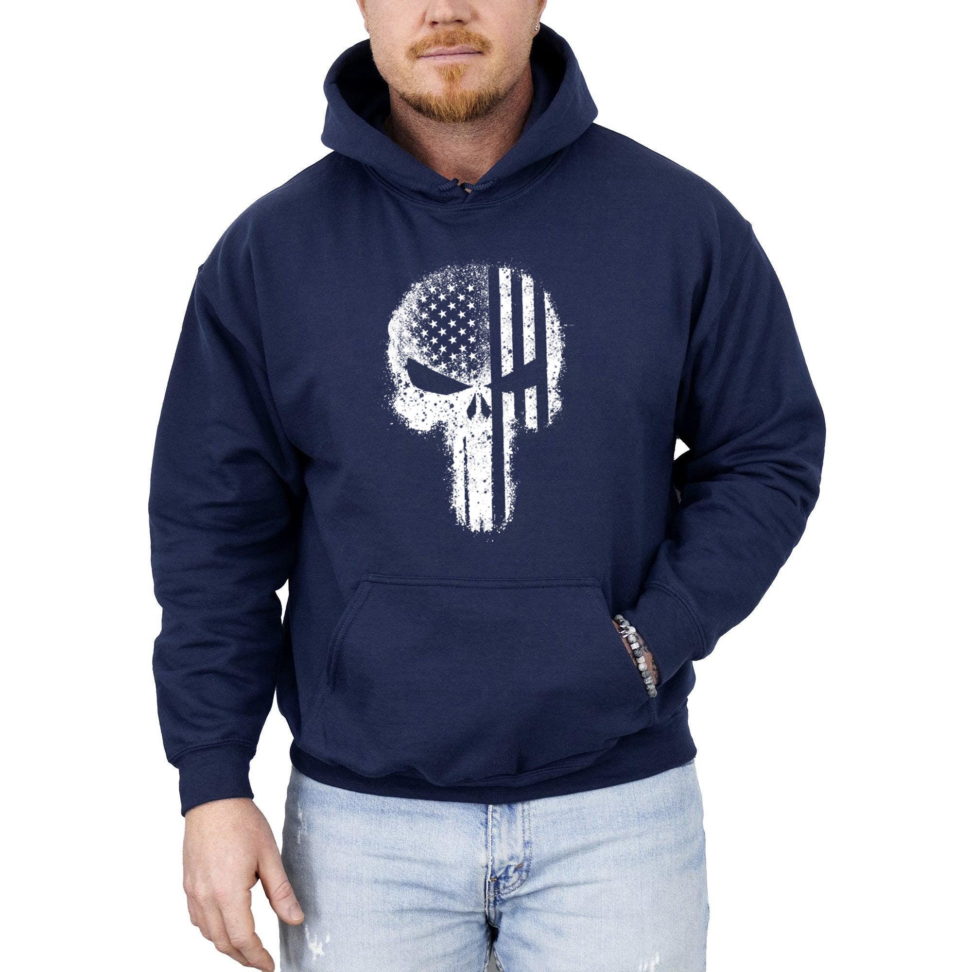 American Flag Skull Hoodie Sweatshirt