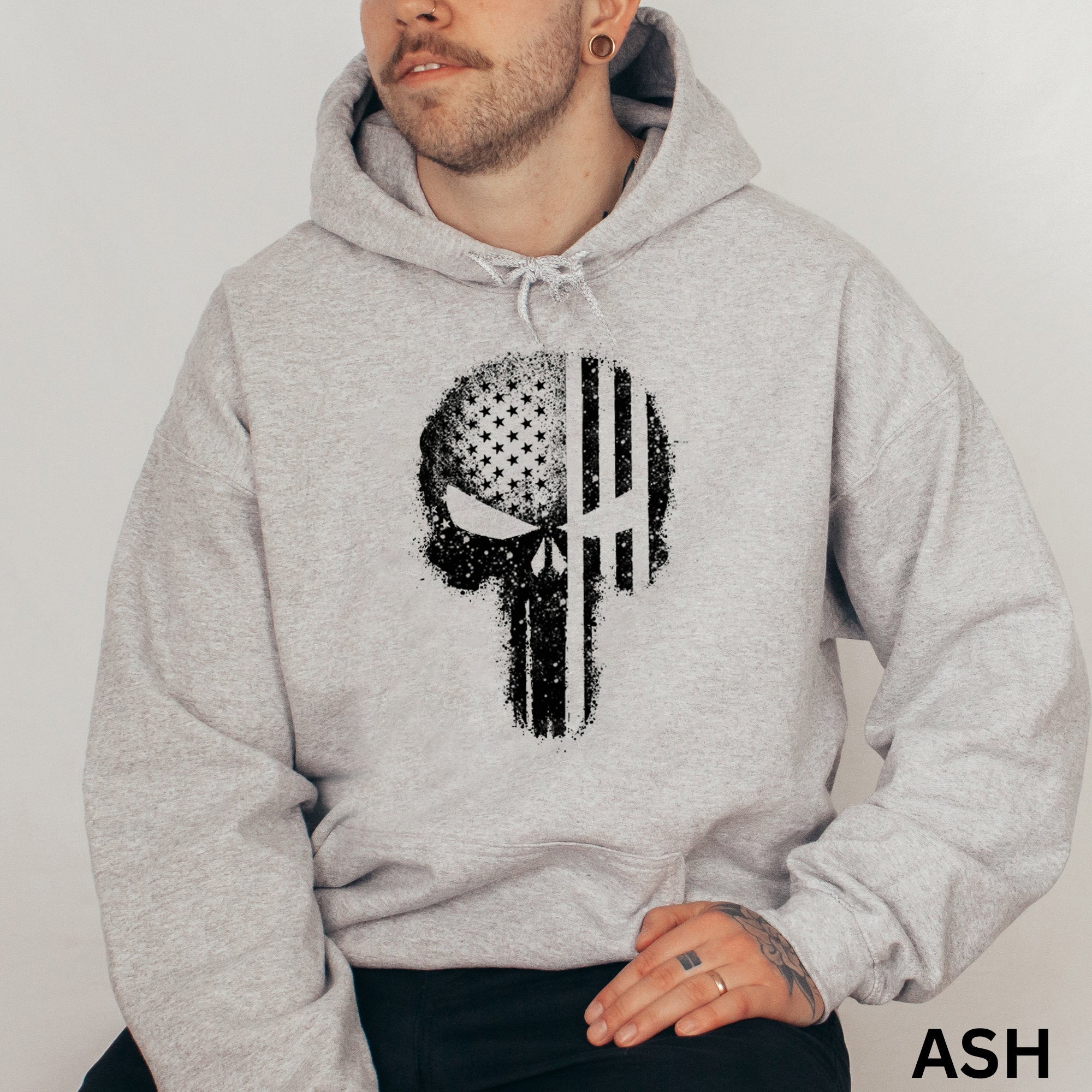 American Flag Skull Hoodie Sweatshirt
