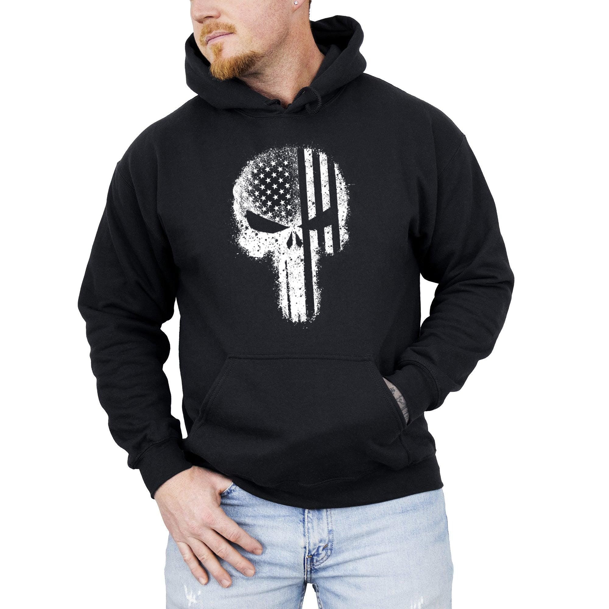 American Flag Skull Hoodie Sweatshirt