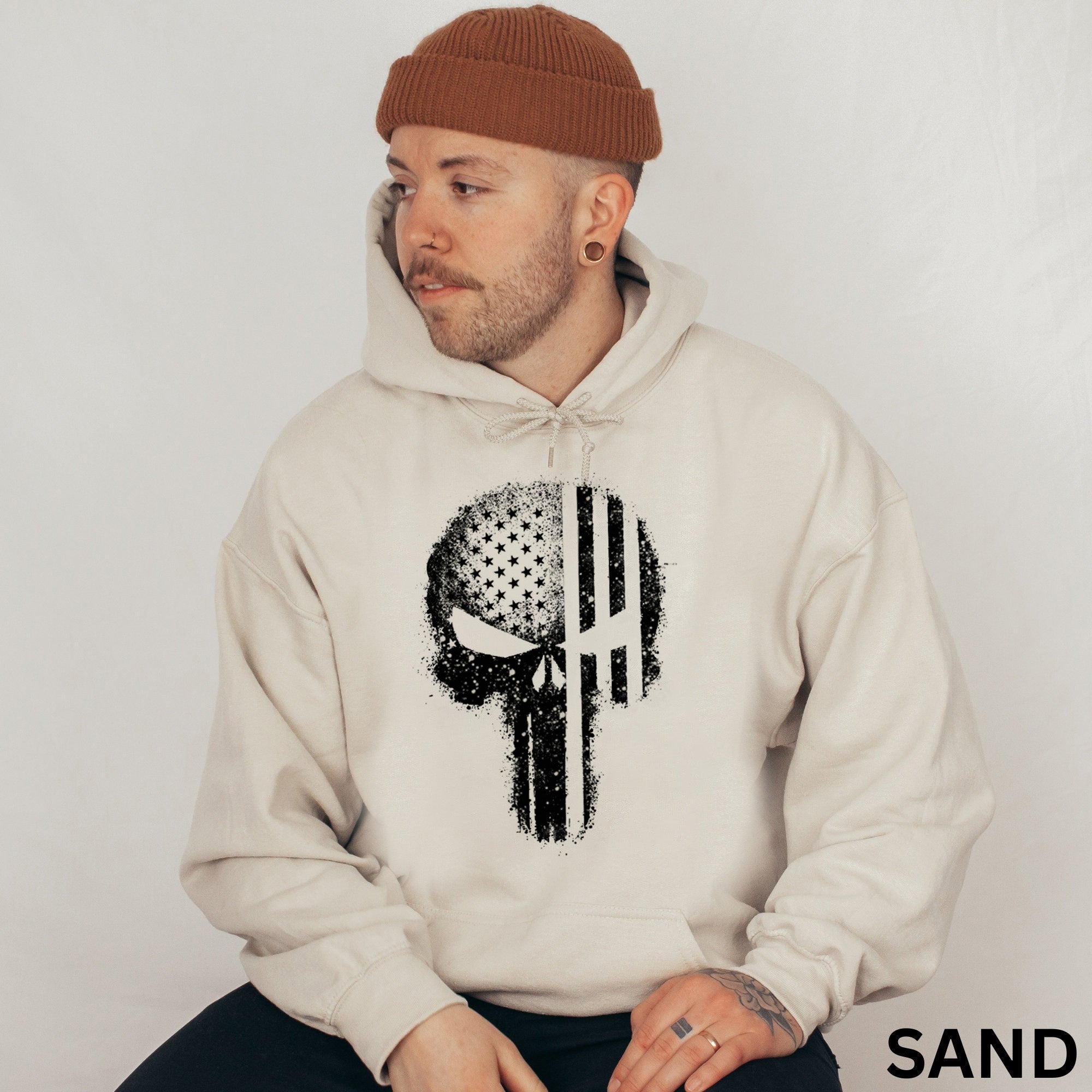 American Flag Skull Hoodie Sweatshirt