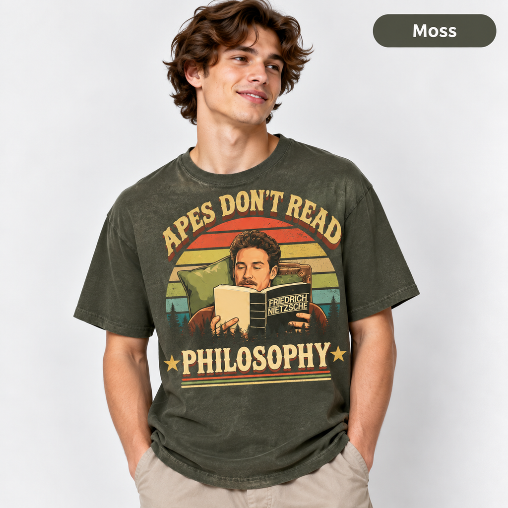 Apes Don't Read Philosophy Vintage T-Shirt, Retro Movie Quote Graphic Tee