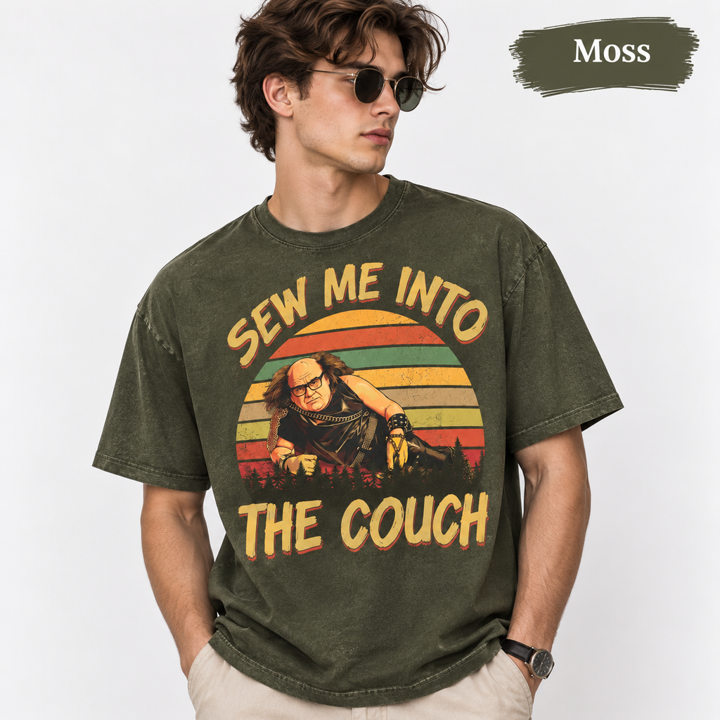 A Very Sunny Christmas Vintage T-Shirt, Frank Reynolds "Sew Me Into The Couch" Graphic Tee