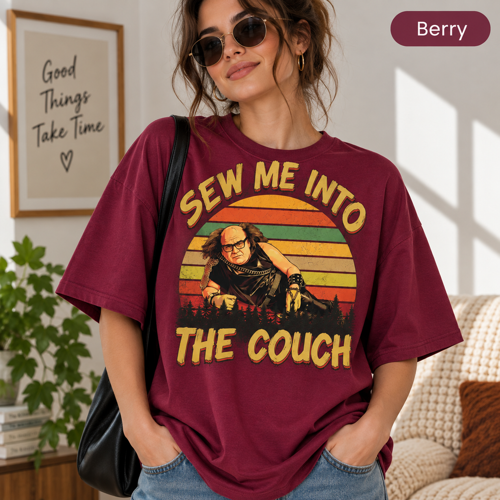 A Very Sunny Christmas Vintage T-Shirt, Frank Reynolds "Sew Me Into The Couch" Graphic Tee