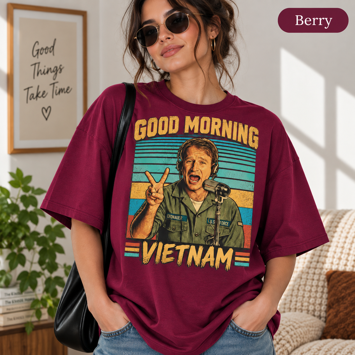 Good Morning Vietnam Vintage T-Shirt, Adrian Cronauer Movie Graphic Tee