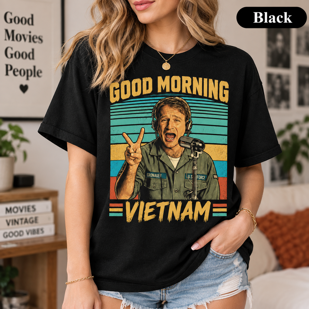 Good Morning Vietnam Vintage T-Shirt, Adrian Cronauer Movie Graphic Tee