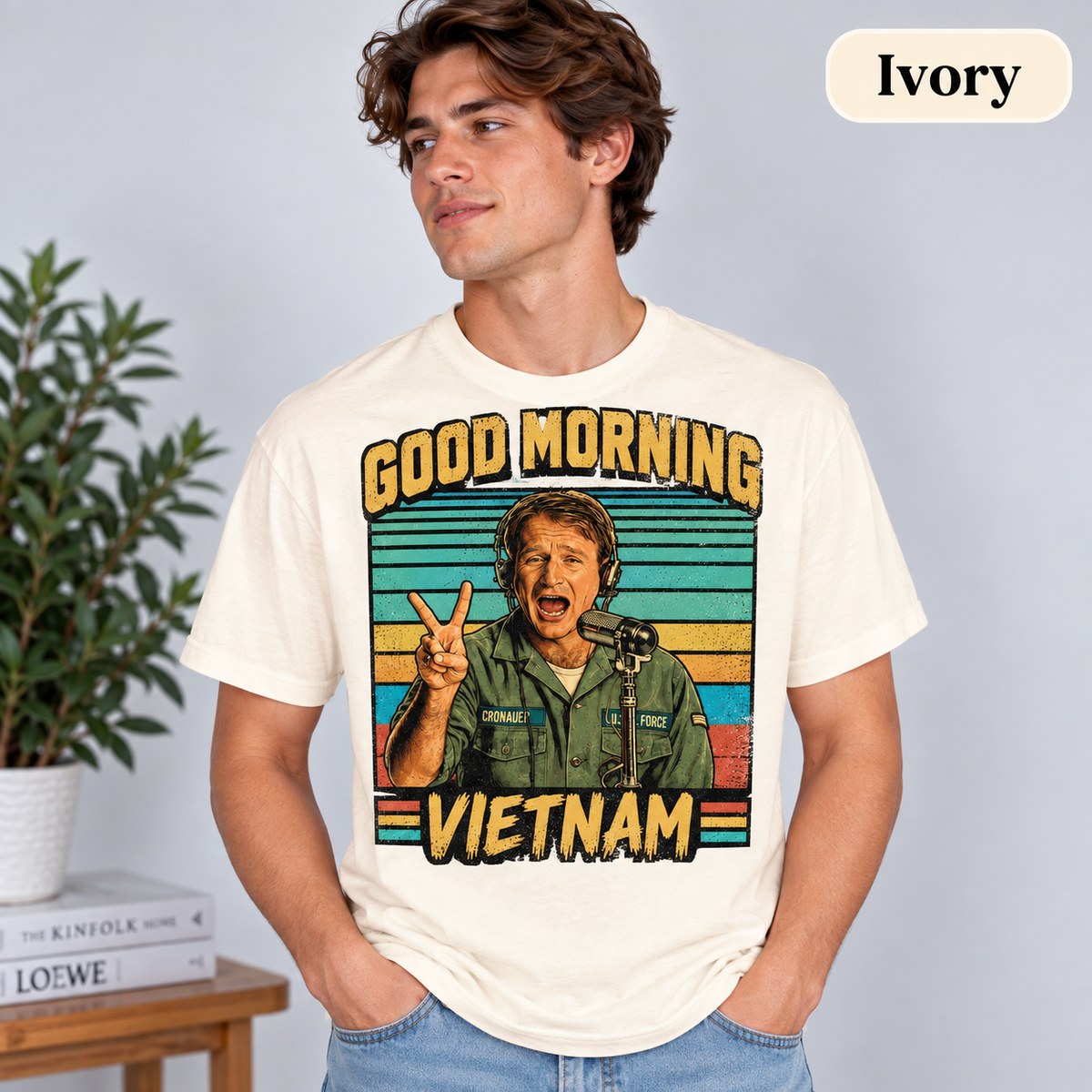 Good Morning Vietnam Vintage T-Shirt, Adrian Cronauer Movie Graphic Tee