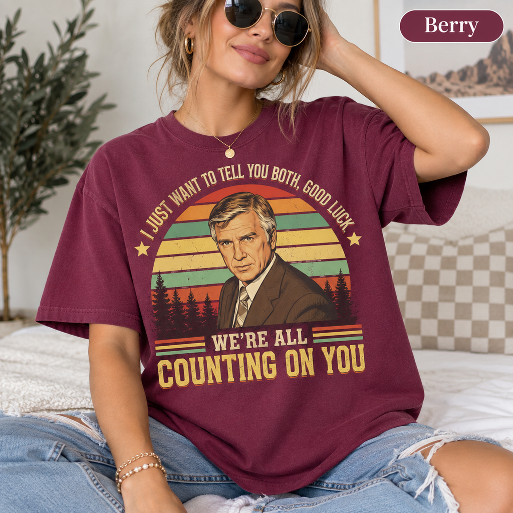 Airplane! Vintage T-Shirt, Rumack "We're All Counting On You" Movie Quote Graphic Tee