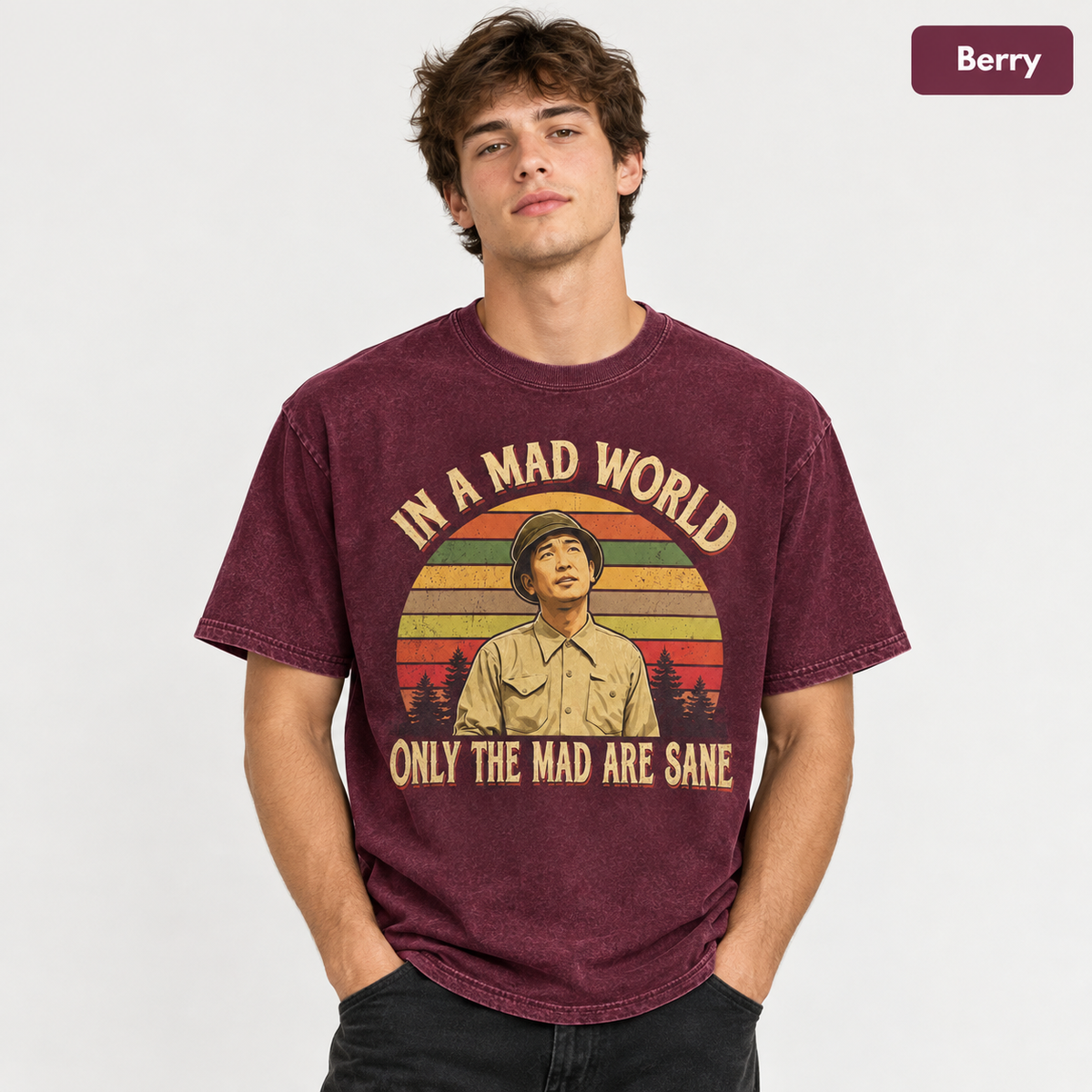 Akira Kurosawa "In A Mad World Only The Mad Are Sane" Vintage Graphic T-Shirt