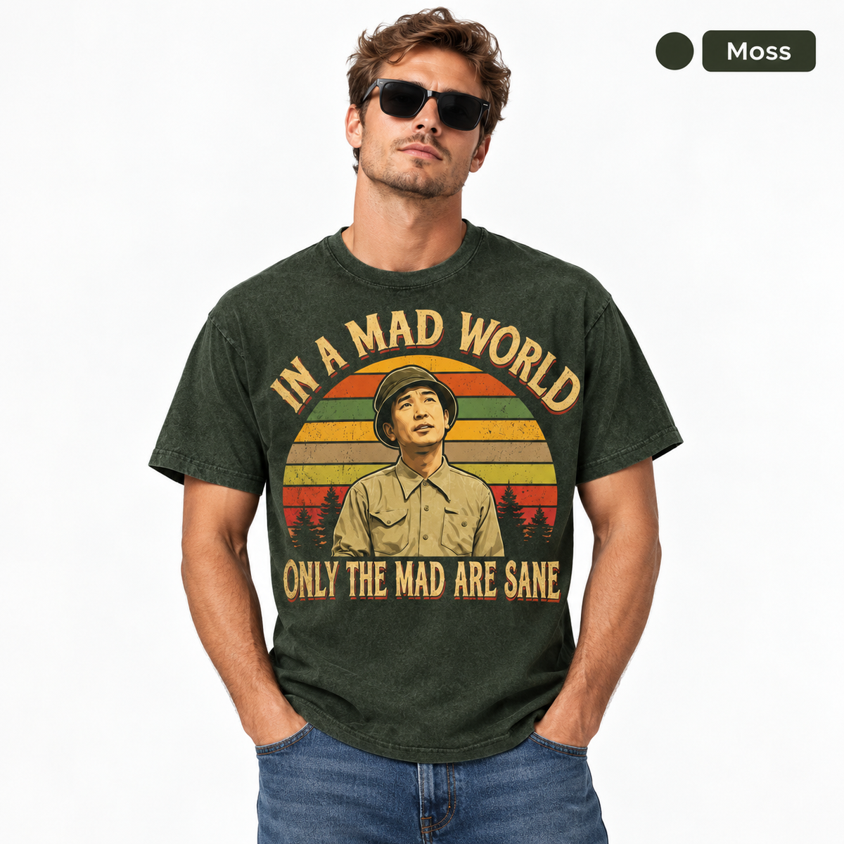 Akira Kurosawa "In A Mad World Only The Mad Are Sane" Vintage Graphic T-Shirt