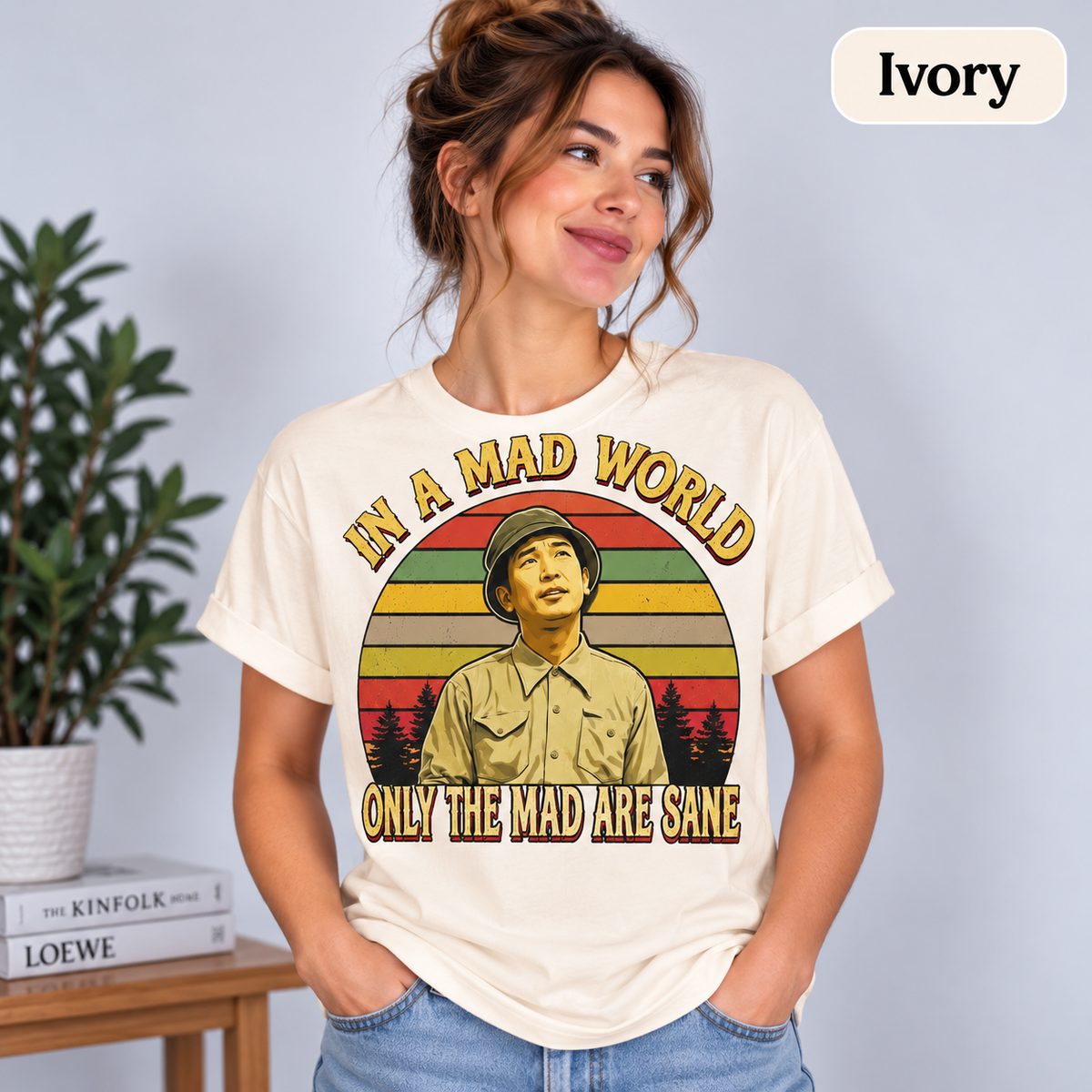 Akira Kurosawa "In A Mad World Only The Mad Are Sane" Vintage Graphic T-Shirt