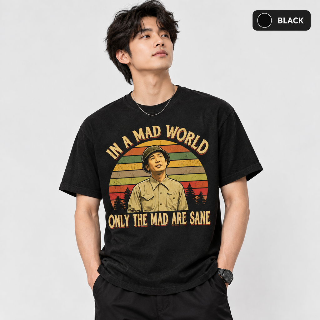 Akira Kurosawa "In A Mad World Only The Mad Are Sane" Vintage Graphic T-Shirt