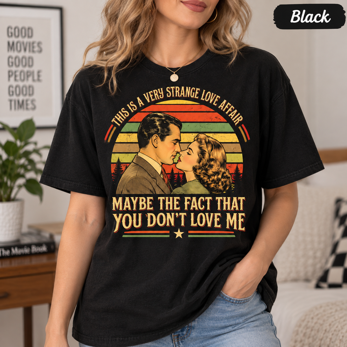 Alicia Huberman "This Is a Very Strange Love Affair" Vintage T-Shirt, Classic Movie Quote Graphic Tee