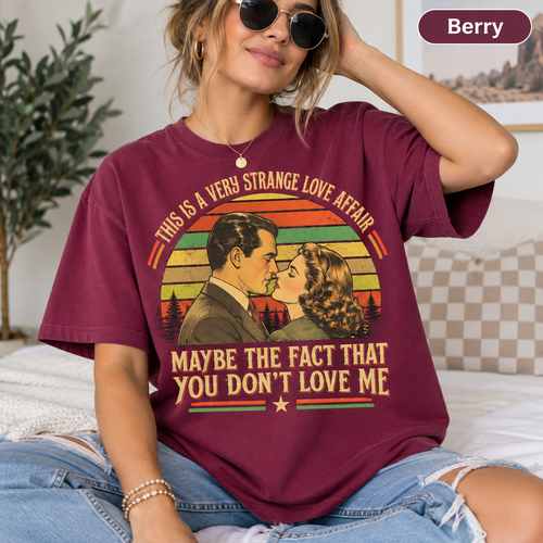 Alicia Huberman "This Is a Very Strange Love Affair" Vintage T-Shirt, Classic Movie Quote Graphic Tee