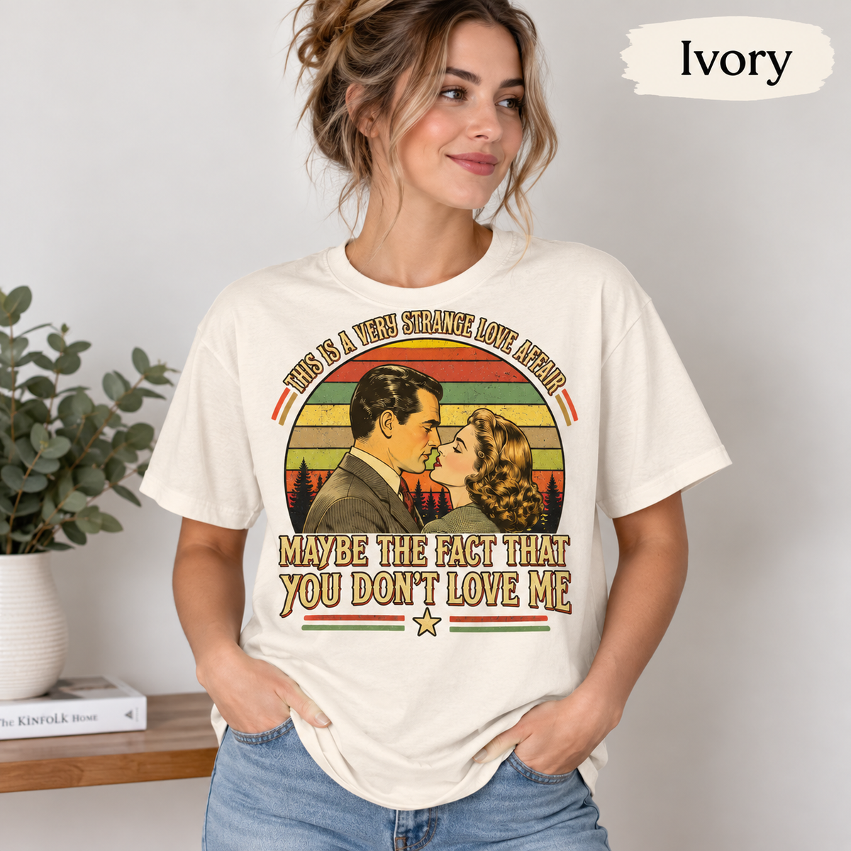 Alicia Huberman "This Is a Very Strange Love Affair" Vintage T-Shirt, Classic Movie Quote Graphic Tee
