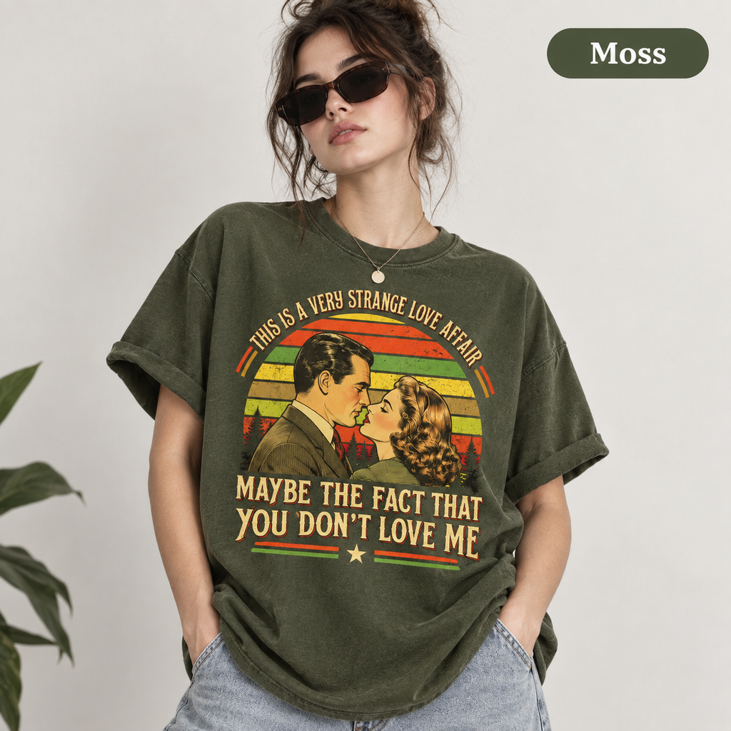 Alicia Huberman "This Is a Very Strange Love Affair" Vintage T-Shirt, Classic Movie Quote Graphic Tee