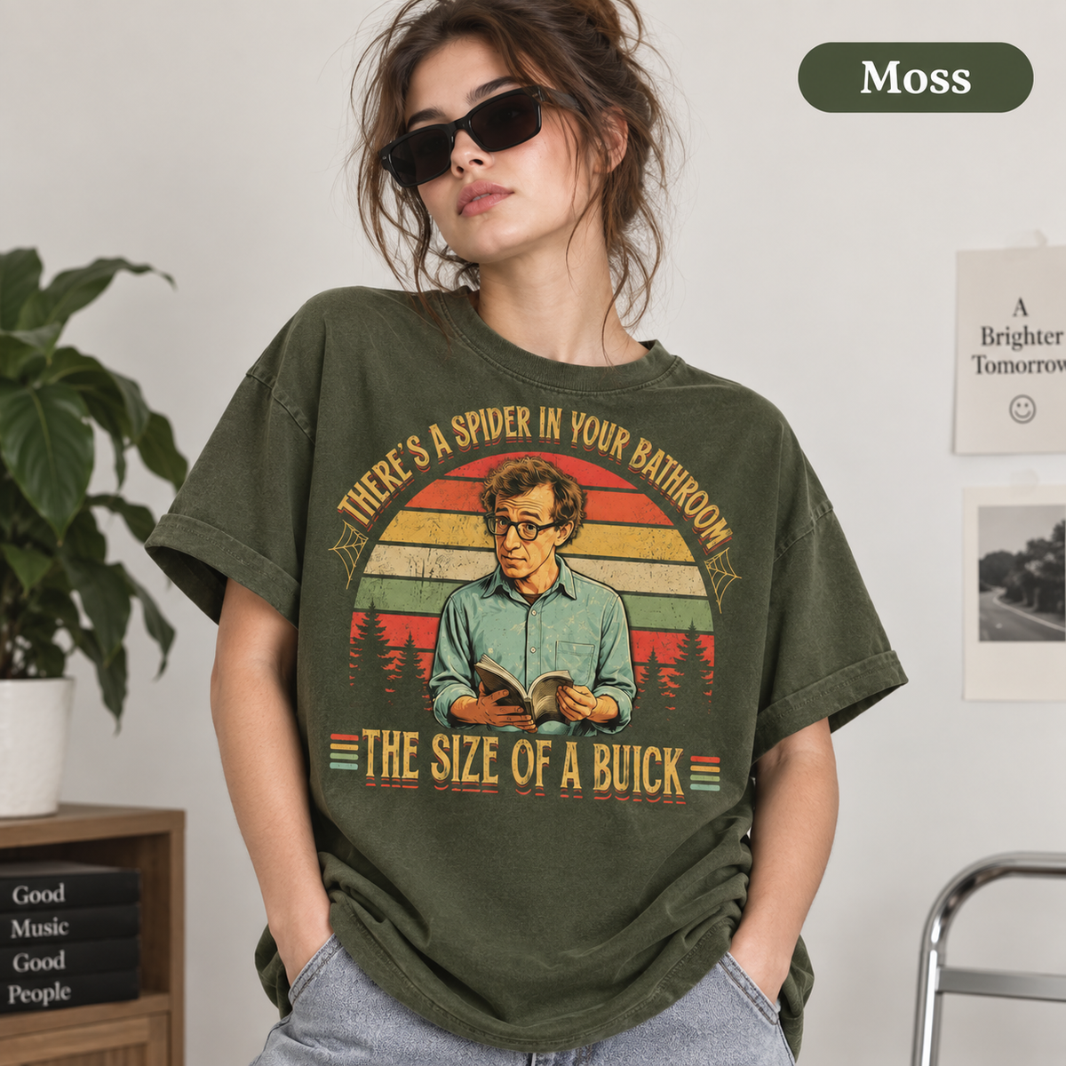 Annie Hall Alvy Singer "There's A Spider In Your Bathroom the Size of a Buick" Vintage T-Shirt