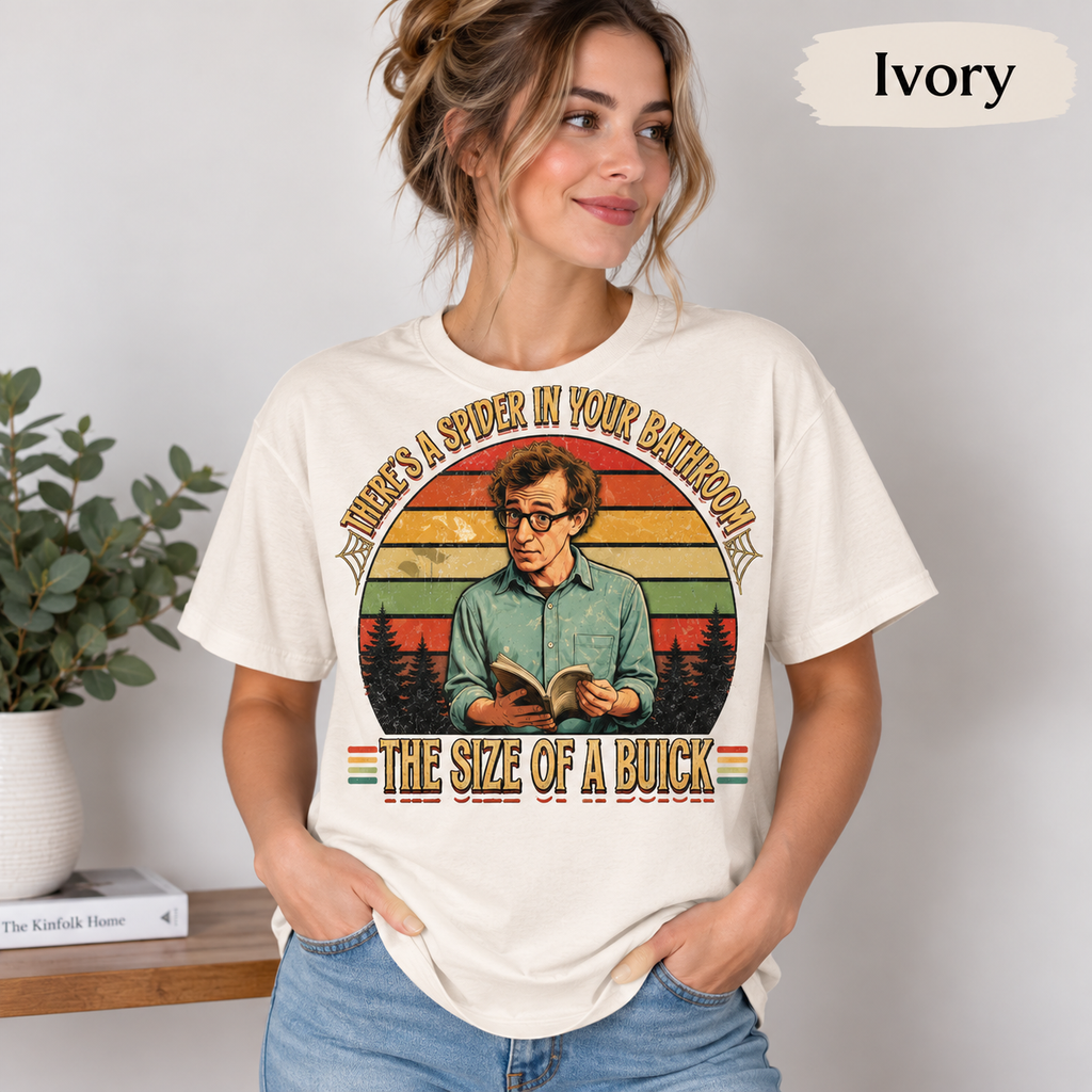 Annie Hall Alvy Singer "There's A Spider In Your Bathroom the Size of a Buick" Vintage T-Shirt