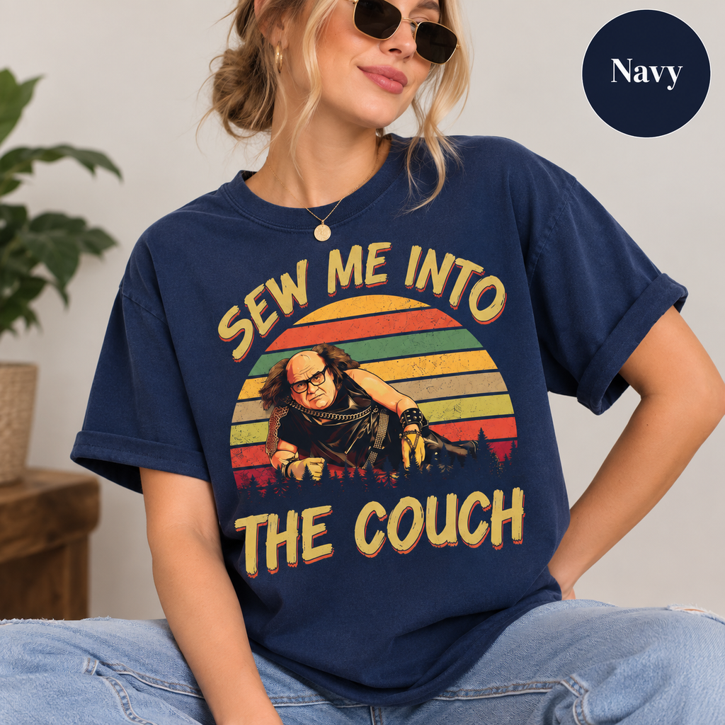 A Very Sunny Christmas Vintage T-Shirt, Frank Reynolds "Sew Me Into The Couch" Graphic Tee